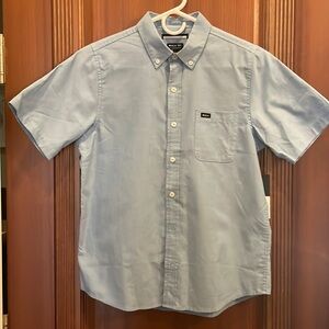 RVCA Kids Light Blue Short Sleeve oxford. Size L. NWT